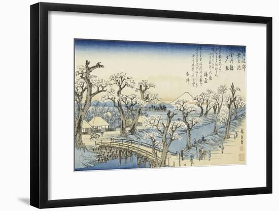 Coucher du soleil sur Koganei-Ando Hiroshige-Framed Giclee Print