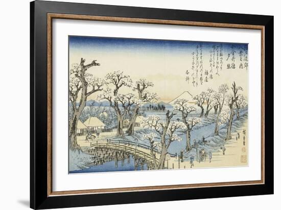 Coucher du soleil sur Koganei-Ando Hiroshige-Framed Giclee Print