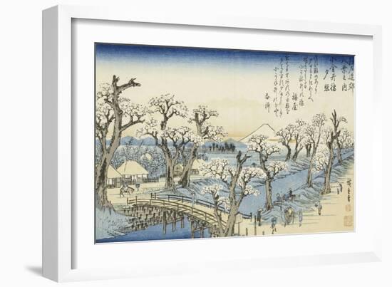 Coucher du soleil sur Koganei-Ando Hiroshige-Framed Giclee Print