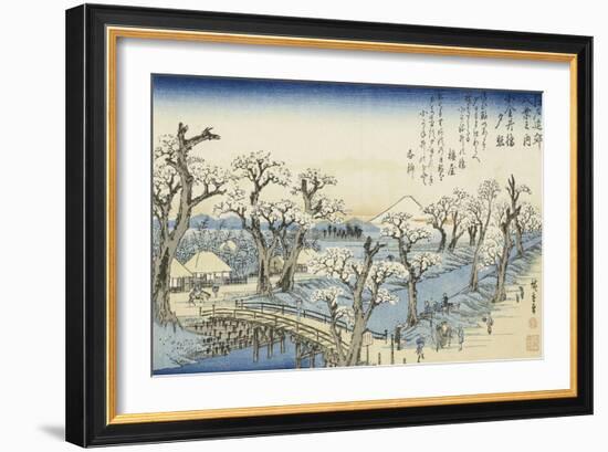 Coucher du soleil sur Koganei-Ando Hiroshige-Framed Giclee Print