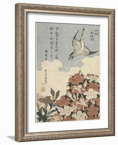 Coucou et azalées-Katsushika Hokusai-Framed Giclee Print