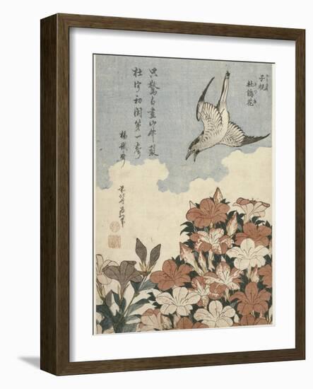 Coucou et azalées-Katsushika Hokusai-Framed Giclee Print