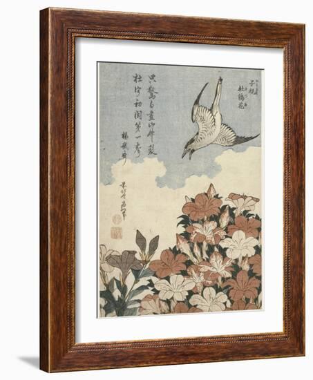 Coucou et azalées-Katsushika Hokusai-Framed Giclee Print