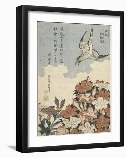 Coucou et azalées-Katsushika Hokusai-Framed Giclee Print