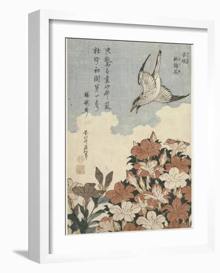 Coucou et azalées-Katsushika Hokusai-Framed Giclee Print