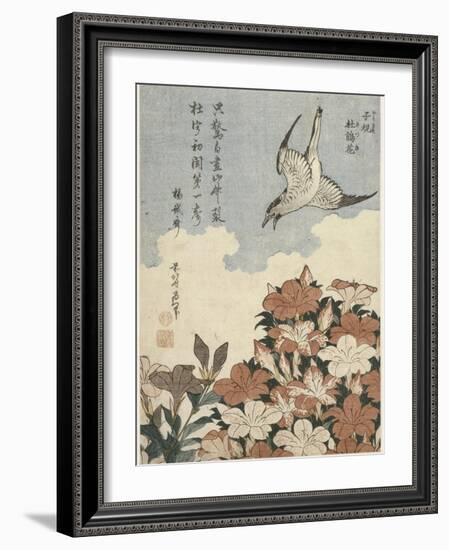 Coucou et azalées-Katsushika Hokusai-Framed Giclee Print