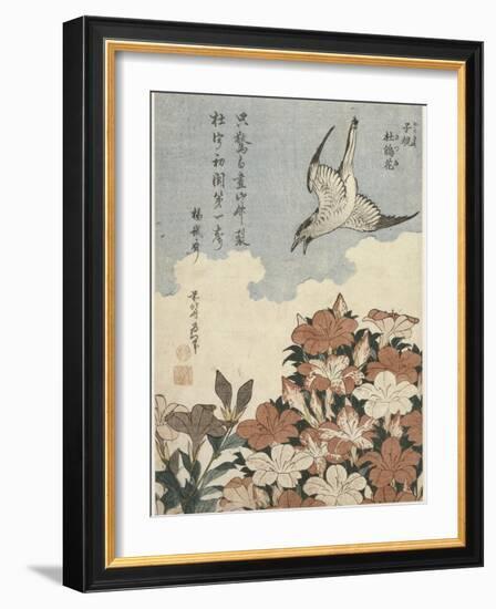 Coucou et azalées-Katsushika Hokusai-Framed Giclee Print