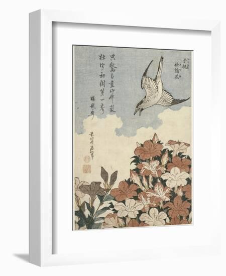 Coucou et azalées-Katsushika Hokusai-Framed Giclee Print