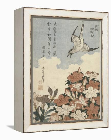 Coucou et azalées-Katsushika Hokusai-Framed Premier Image Canvas