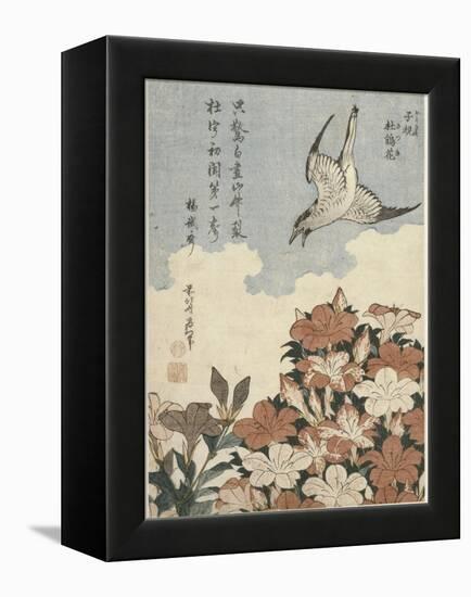 Coucou et azalées-Katsushika Hokusai-Framed Premier Image Canvas