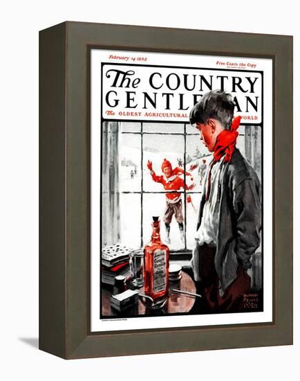 "Cough Keeps Him In," Country Gentleman Cover, February 14, 1925-William Meade Prince-Framed Premier Image Canvas