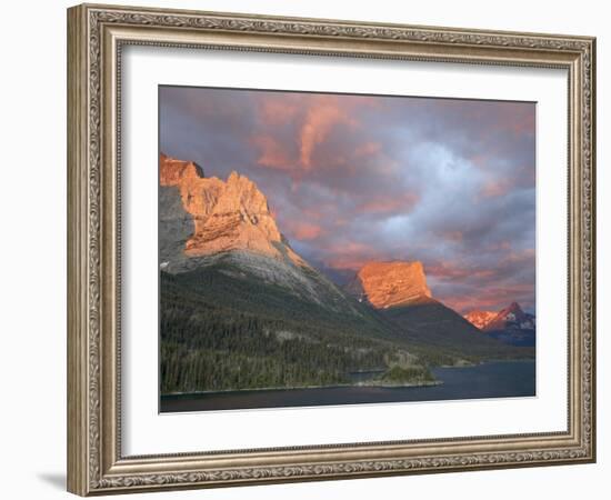 Coulds at Dawn, St. Mary Lake, Glacier National Park, Montana-James Hager-Framed Photographic Print