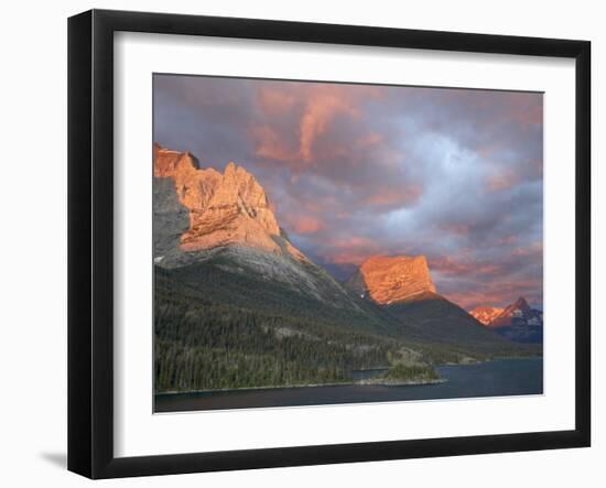 Coulds at Dawn, St. Mary Lake, Glacier National Park, Montana-James Hager-Framed Photographic Print