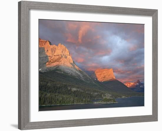 Coulds at Dawn, St. Mary Lake, Glacier National Park, Montana-James Hager-Framed Photographic Print