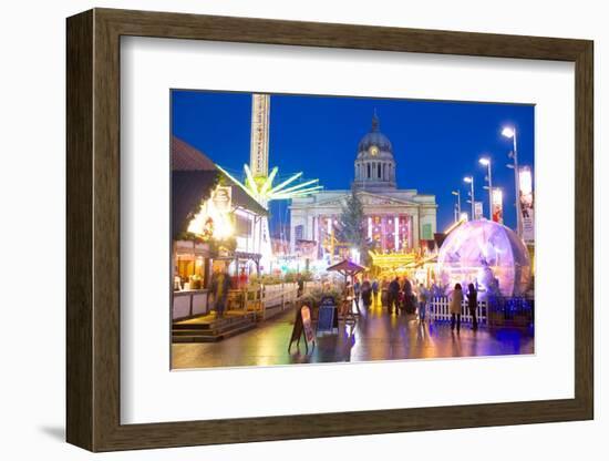 Council House and Christmas Market Stalls in the Market Square-Frank Fell-Framed Photographic Print