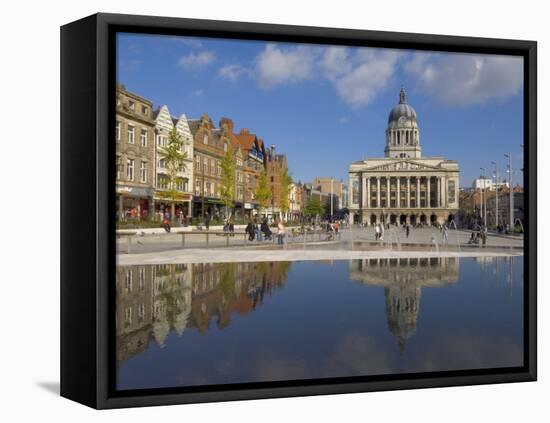 Council House Reflected in the Infinity Pool, Old Market Square in City Centre, Nottingham, England-Neale Clarke-Framed Premier Image Canvas