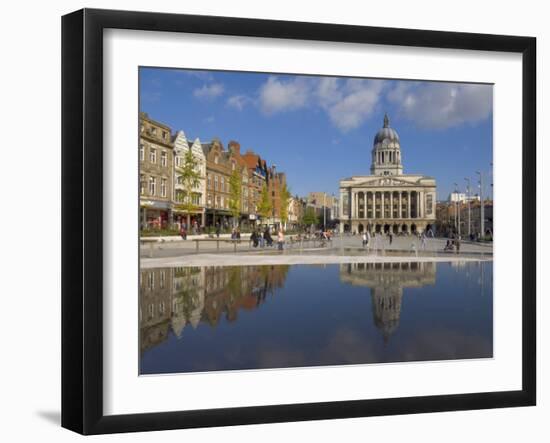 Council House Reflected in the Infinity Pool, Old Market Square in City Centre, Nottingham, England-Neale Clarke-Framed Photographic Print