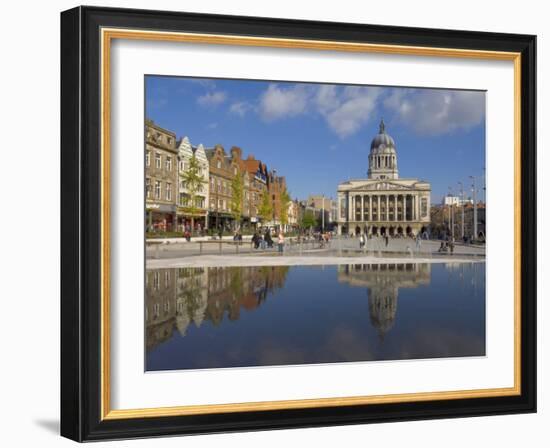 Council House Reflected in the Infinity Pool, Old Market Square in City Centre, Nottingham, England-Neale Clarke-Framed Photographic Print