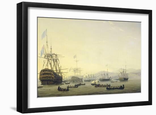 Council of War on Board the Queen Charlotte-Nicolaas Baur-Framed Art Print