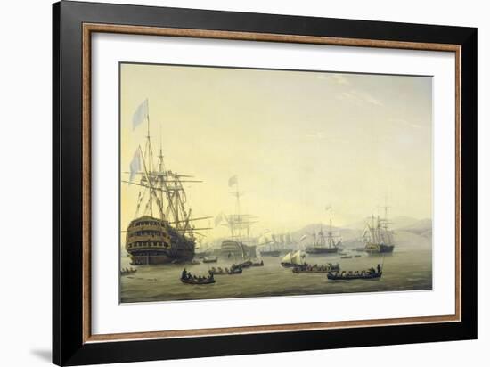 Council of War on Board the Queen Charlotte-Nicolaas Baur-Framed Art Print