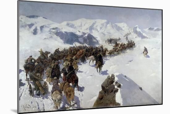 Count Argutinsky Crossing the Caucasian Range, 1892-Franz Roubaud-Mounted Giclee Print