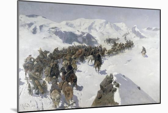 Count Argutinsky Crossing the Caucasian Range, 1892-Franz Roubaud-Mounted Giclee Print