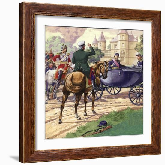 Count Bismark Approaches the Carriage of Napoleon III-Pat Nicolle-Framed Giclee Print