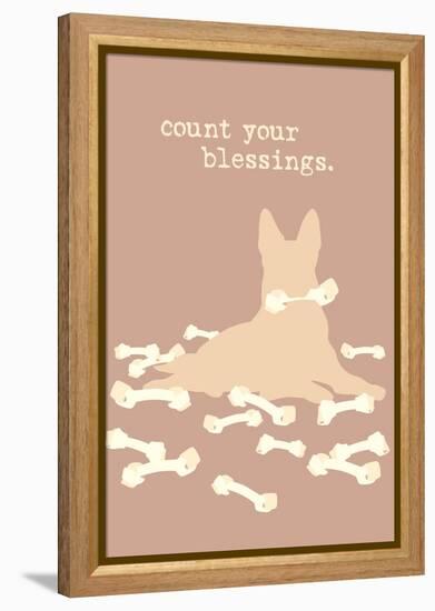 Count Blessings - Brown Version-Dog is Good-Framed Stretched Canvas