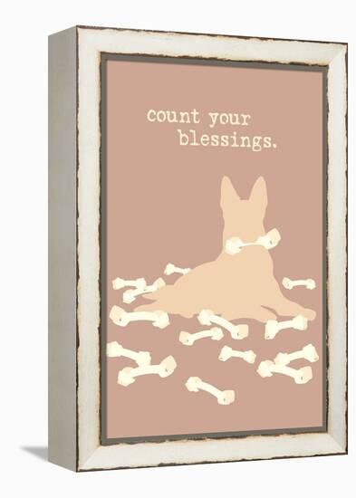 Count Blessings - Brown Version-Dog is Good-Framed Stretched Canvas