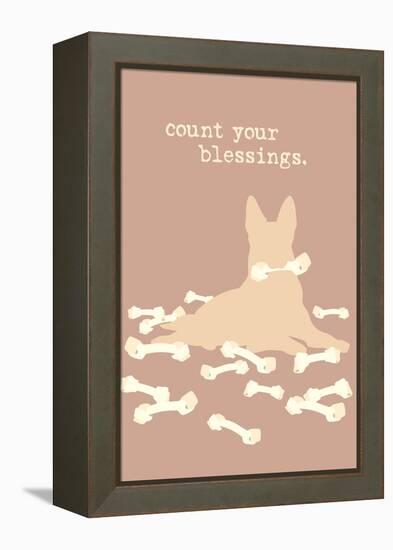 Count Blessings - Brown Version-Dog is Good-Framed Stretched Canvas