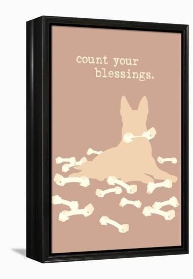 Count Blessings - Brown Version-Dog is Good-Framed Stretched Canvas