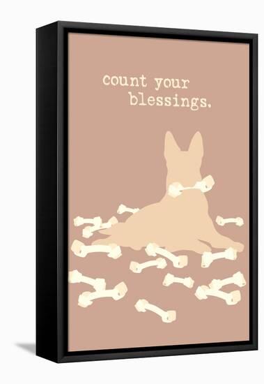 Count Blessings - Brown Version-Dog is Good-Framed Stretched Canvas