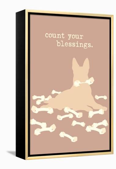Count Blessings - Brown Version-Dog is Good-Framed Stretched Canvas