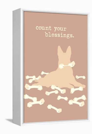 Count Blessings - Brown Version-Dog is Good-Framed Stretched Canvas