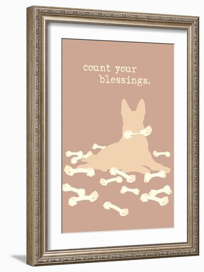 Count Blessings - Brown Version-Dog is Good-Framed Art Print