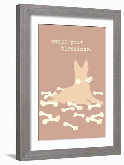 Count Blessings - Brown Version-Dog is Good-Framed Art Print