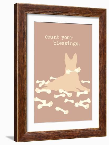 Count Blessings - Brown Version-Dog is Good-Framed Art Print