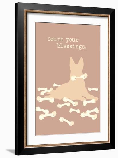 Count Blessings - Brown Version-Dog is Good-Framed Art Print