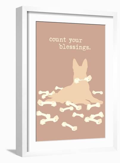 Count Blessings - Brown Version-Dog is Good-Framed Art Print