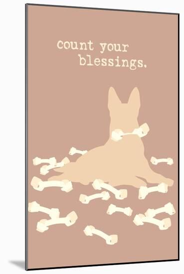 Count Blessings - Brown Version-Dog is Good-Mounted Art Print