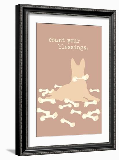 Count Blessings - Brown Version-Dog is Good-Framed Art Print