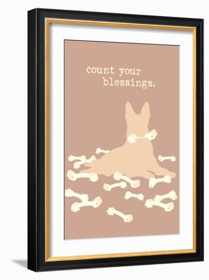 Count Blessings - Brown Version-Dog is Good-Framed Art Print