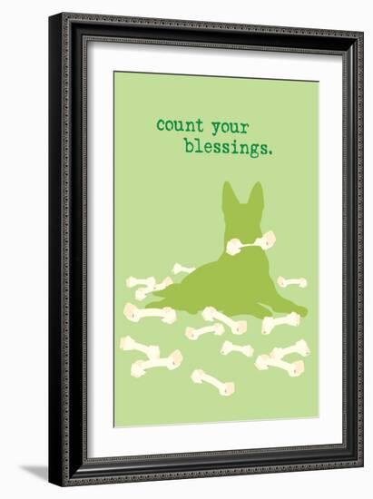 Count Blessings - Green Version-Dog is Good-Framed Art Print