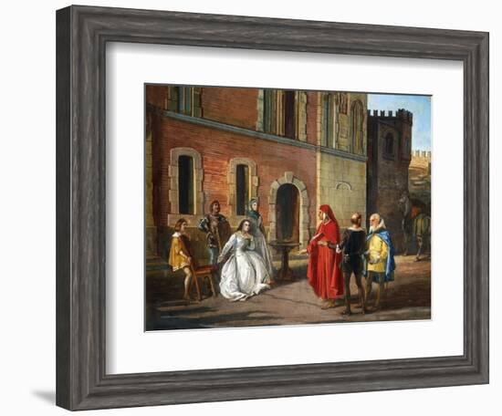Count Lantieri De Paratico Introducing Dante During His Visit to Bornato Castle-null-Framed Giclee Print