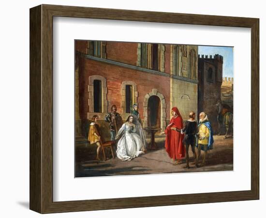 Count Lantieri De Paratico Introducing Dante During His Visit to Bornato Castle-null-Framed Giclee Print