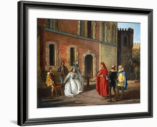 Count Lantieri De Paratico Introducing Dante During His Visit to Bornato Castle-null-Framed Giclee Print