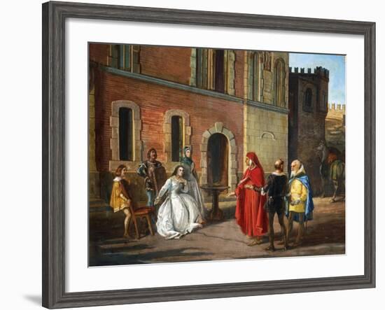 Count Lantieri De Paratico Introducing Dante During His Visit to Bornato Castle-null-Framed Giclee Print