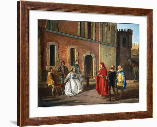 Count Lantieri De Paratico Introducing Dante During His Visit to Bornato Castle-null-Framed Giclee Print