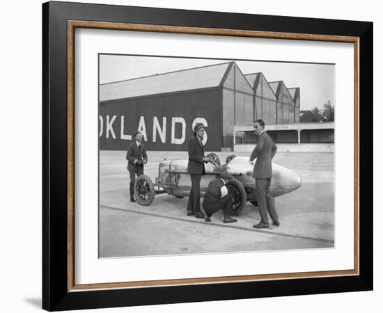 Count Louis Zborowski with his Aston Martin 1486 cc, Brooklands, 1921-Bill Brunell-Framed Photographic Print