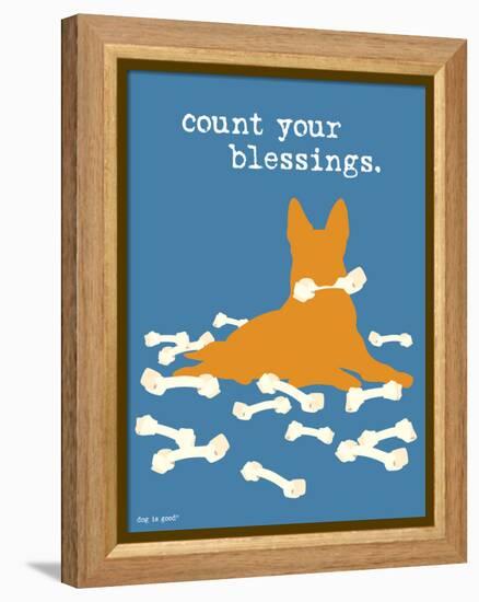 Count Your Blessings-Dog is Good-Framed Stretched Canvas